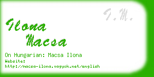 ilona macsa business card